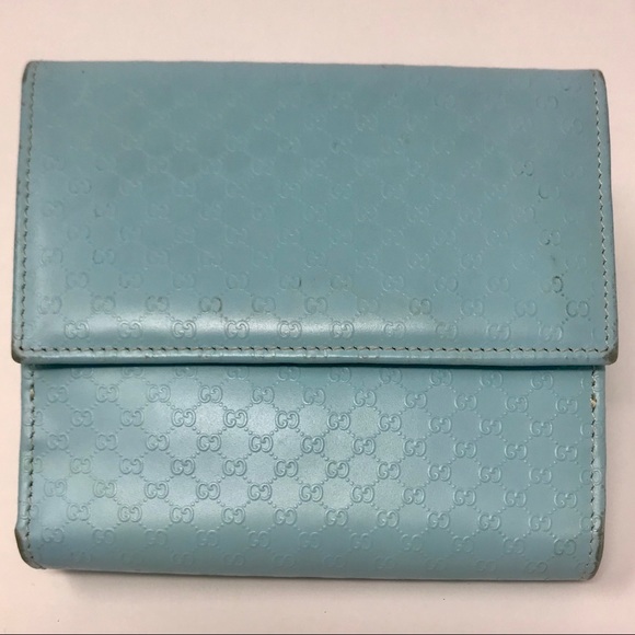 Gucci Robin Egg Blue MicroGG Leather Jackie Wallet - Picture 3 of 8